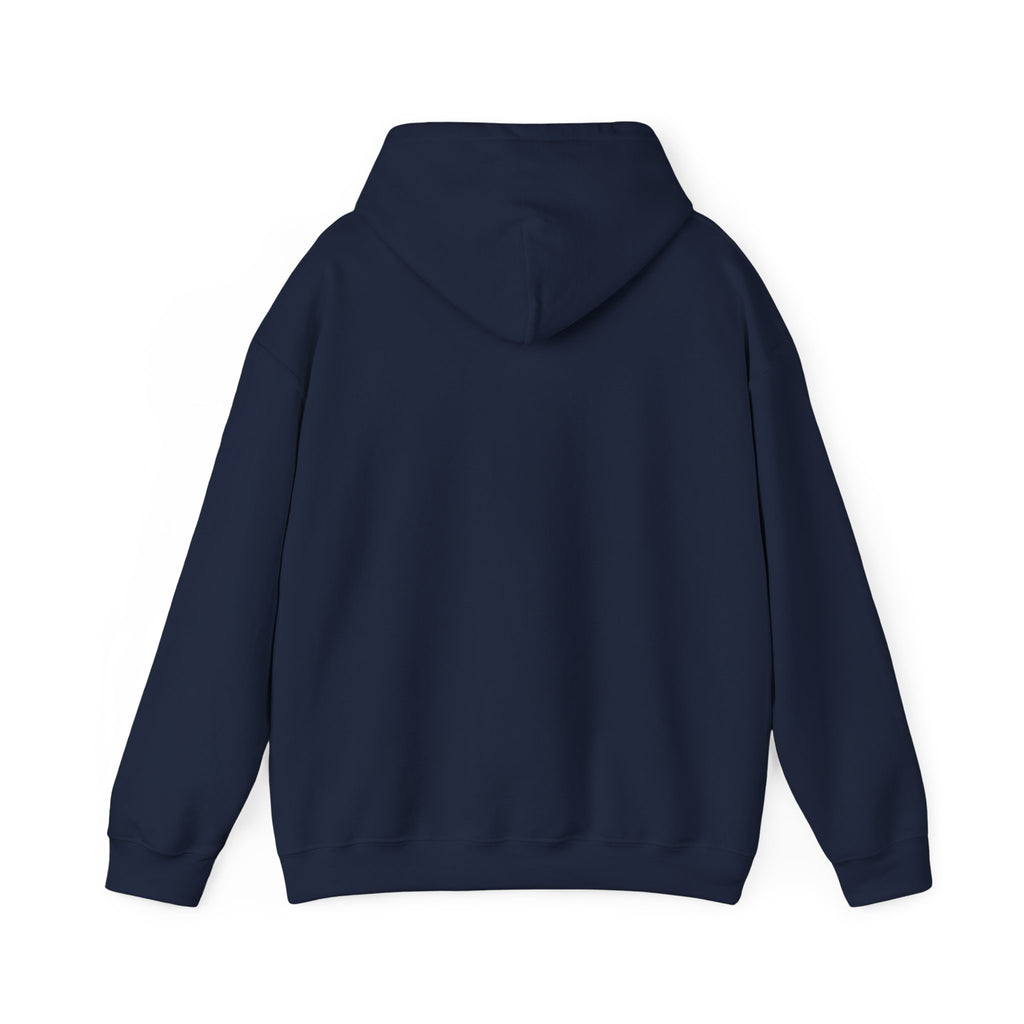 Minimalist Floral Mandala Hoodie — Navy & Gold Geometric Flower Design