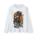 Men's Hoodie — 'No Risk No Story' Streetwear Teddy Bear Graphic featuring teddy bear design and vibrant orange accents.