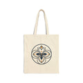 Canvas Tote Bag — Minimal Floral Mandala Cotton Shopper