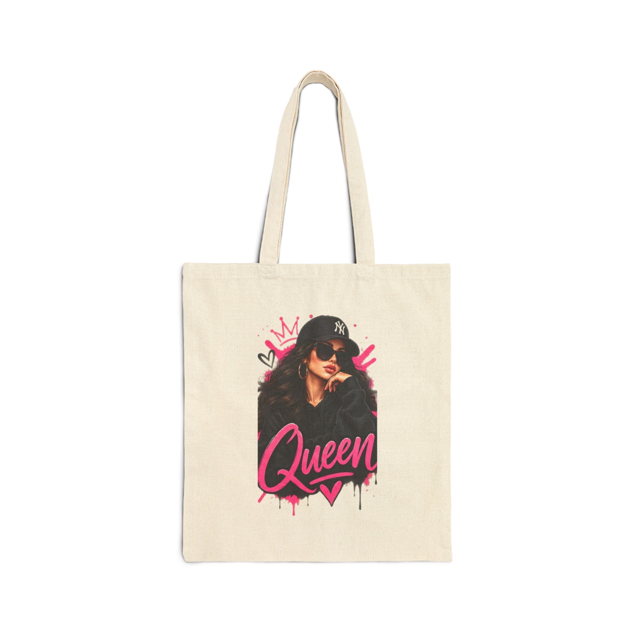 Queen Graphic Tote Bag — Feminine Streetwear Canvas Tote