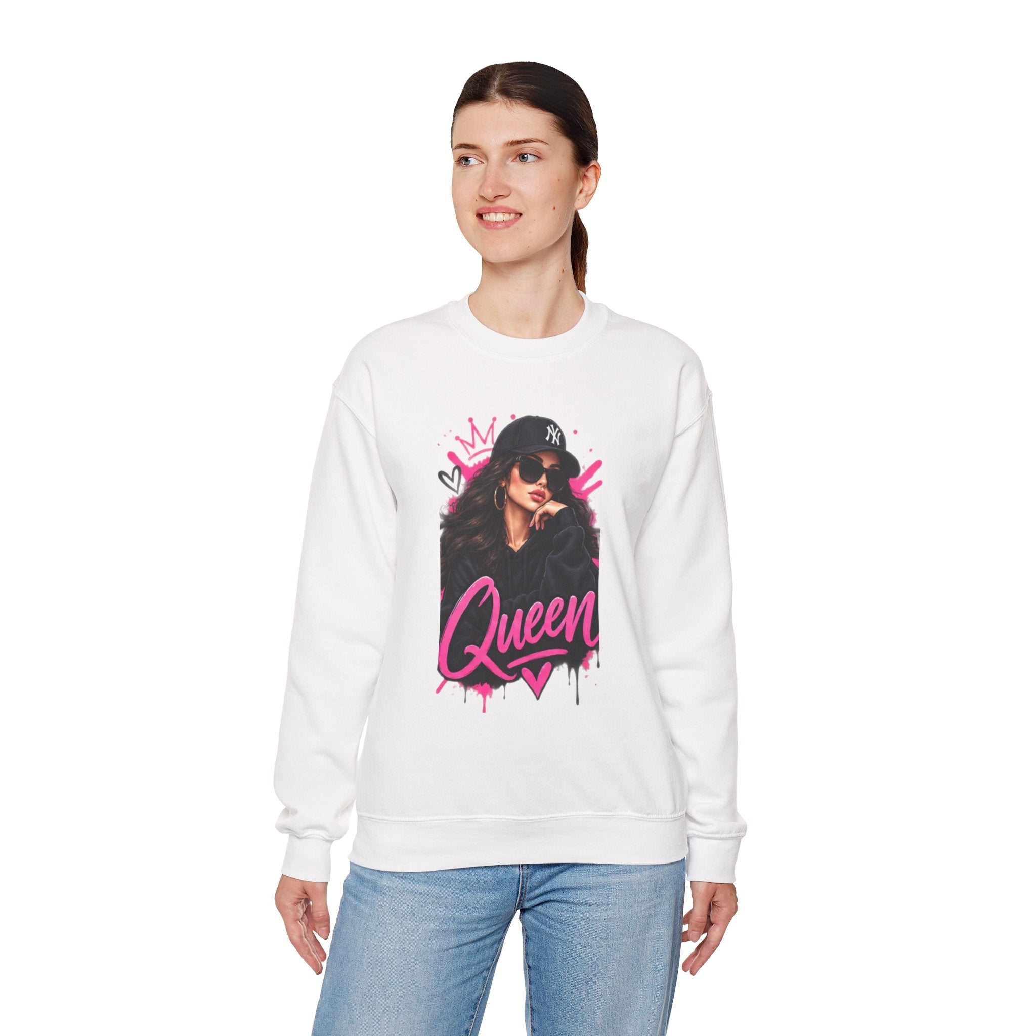 Queen Graphic Sweatshirt — Urban Streetwear Crewneck for Women