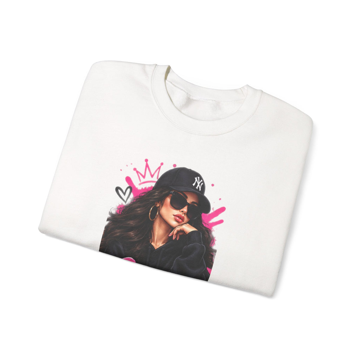 Queen Graphic Sweatshirt – Street Style Femme Crown Design