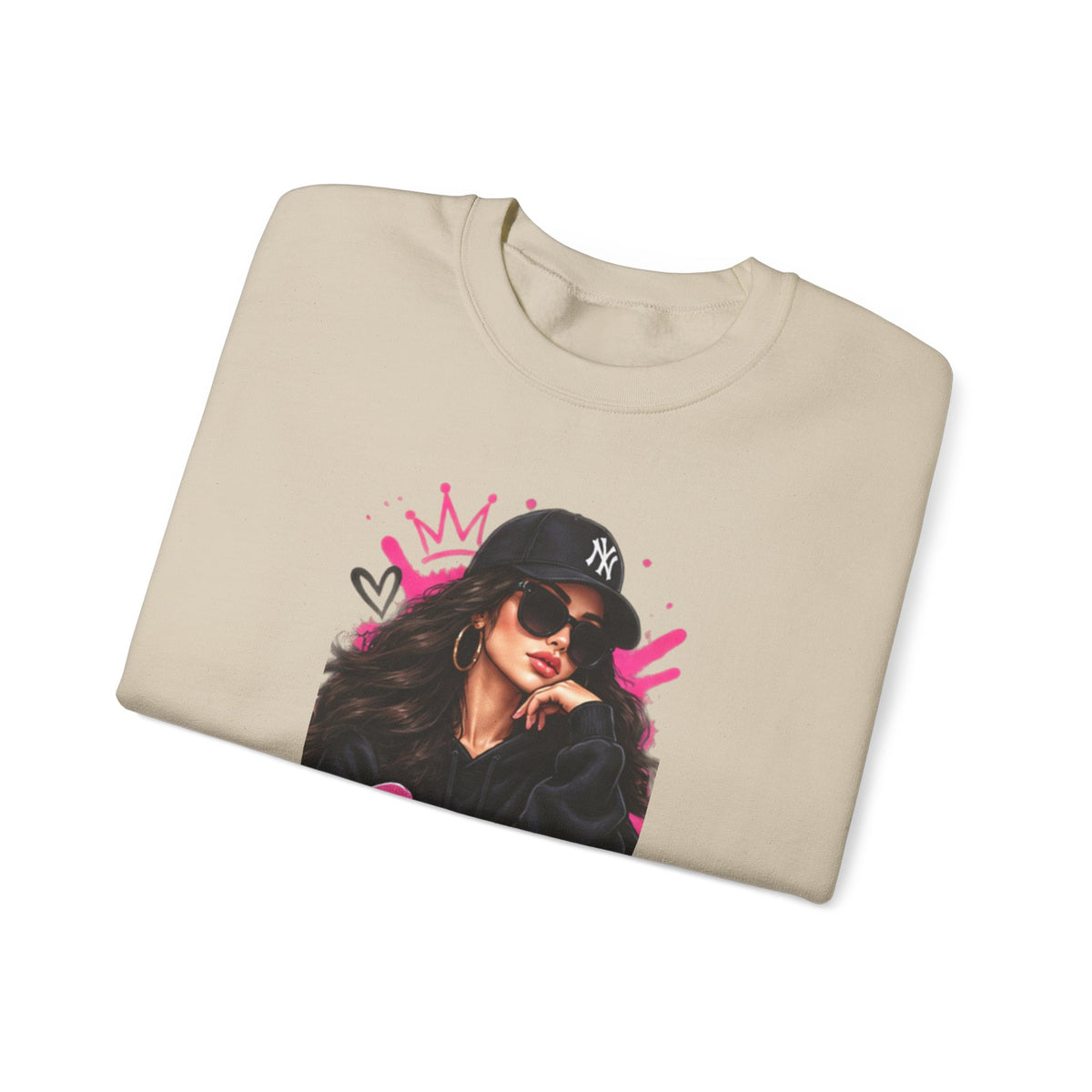 Queen Graphic Sweatshirt – Street Style Femme Crown Design