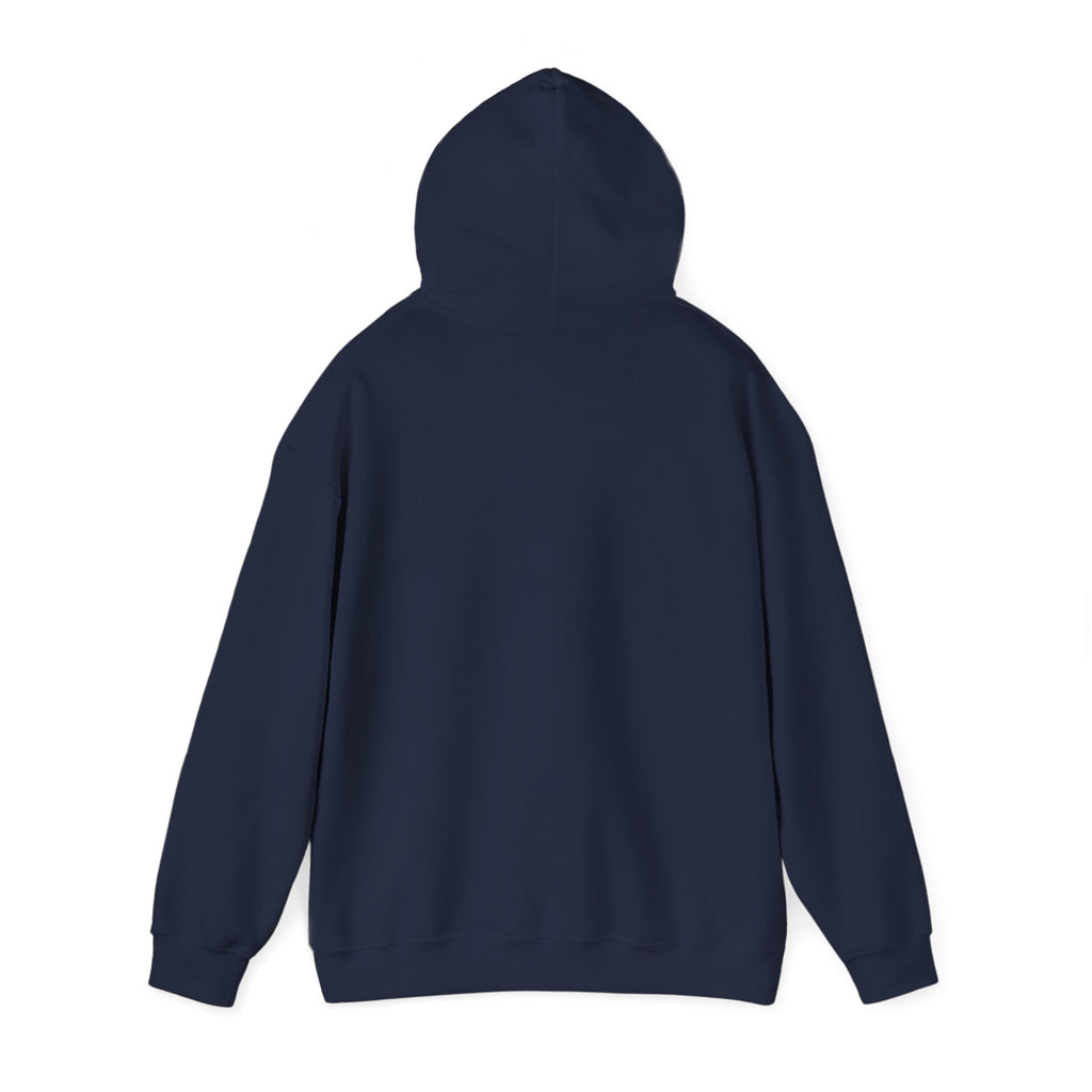 Minimalist Floral Mandala Hoodie — Navy & Gold Geometric Flower Design