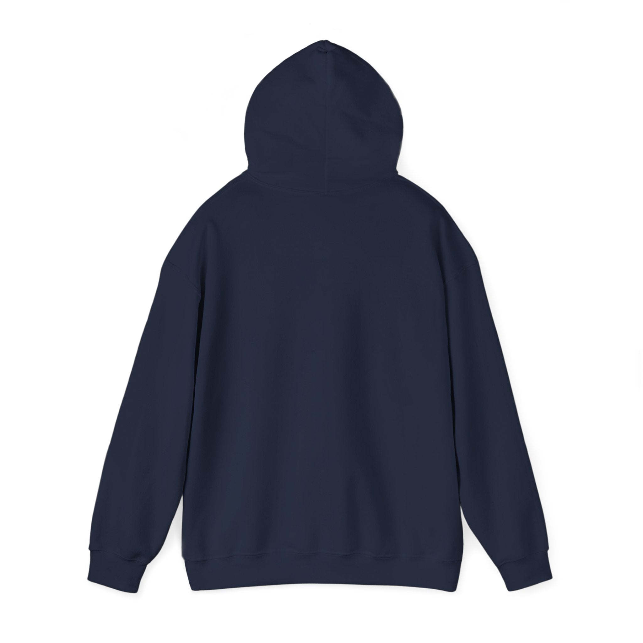 Minimalist Floral Mandala Hoodie — Navy & Gold Geometric Flower Design