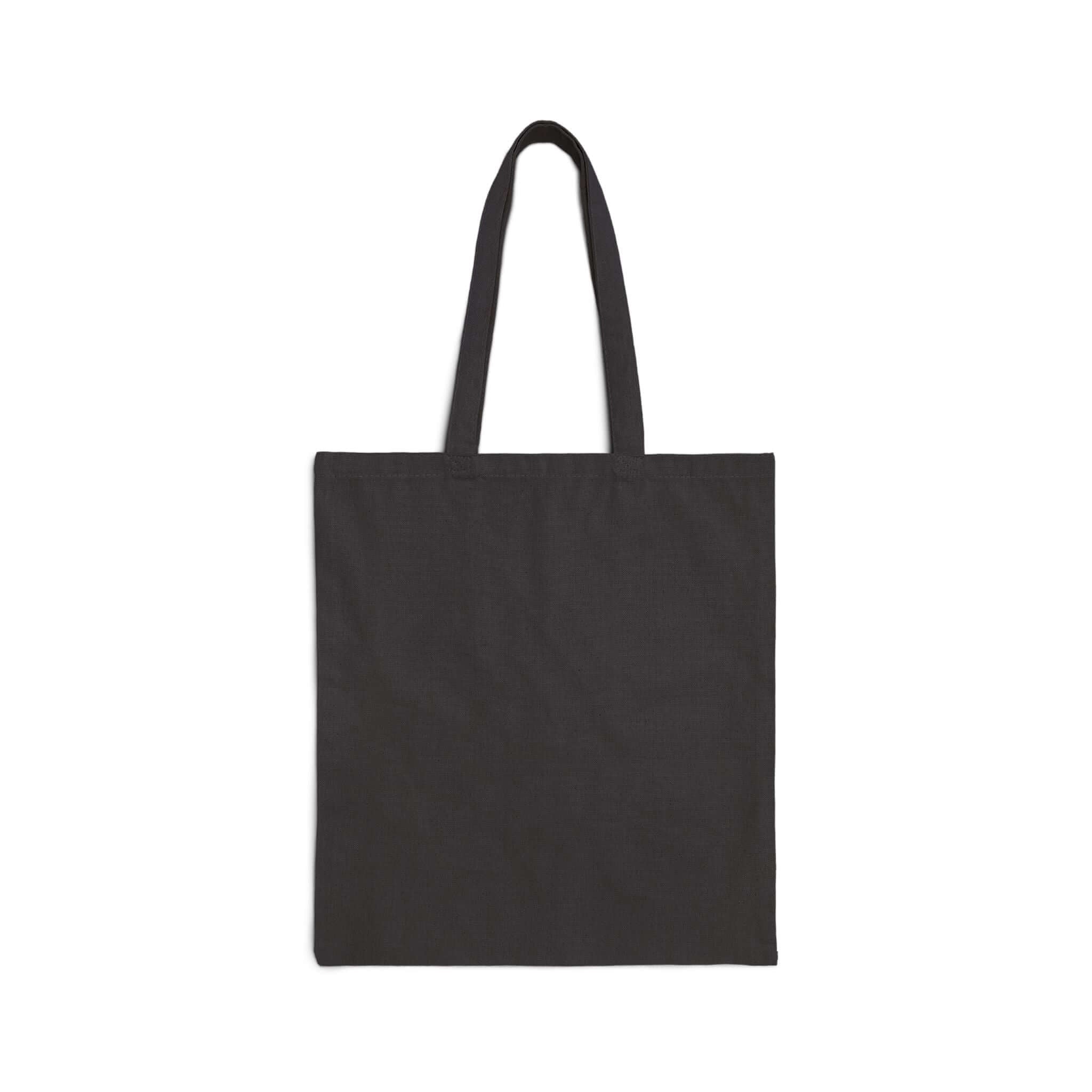 Durable cotton canvas tote bag in a stylish dark color, perfect for everyday carry and daily use.