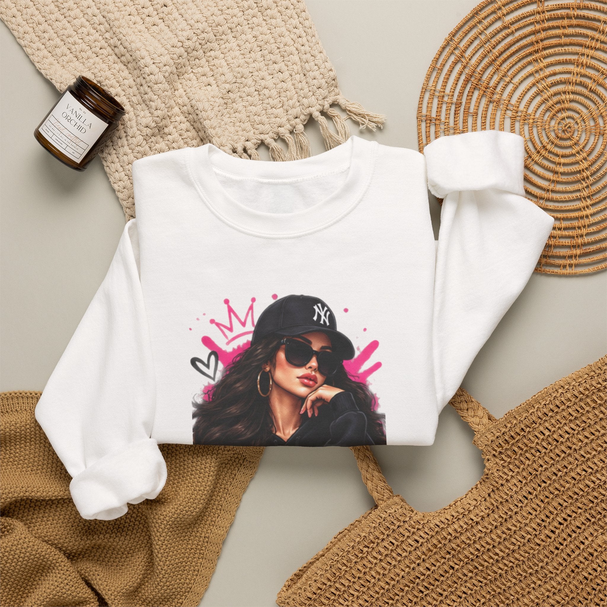 Queen Graphic Sweatshirt — Urban Streetwear Crewneck for Women