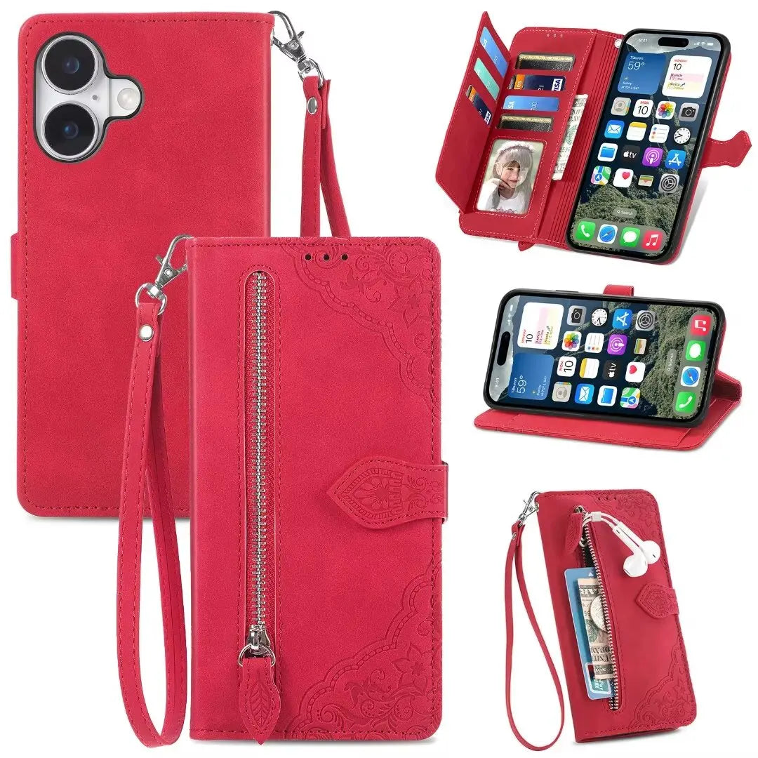 For Xiaomi Redmi Note 13 Pro Plus 5G Zipper Wallet Leather Case For Redmi Note 13 4G Case Note12 Turbo 12S 12T 12R 12 Pro+ Cover