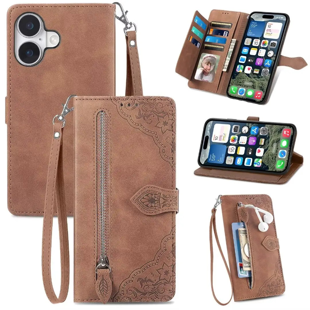 For Xiaomi Redmi Note 13 Pro Plus 5G Zipper Wallet Leather Case For Redmi Note 13 4G Case Note12 Turbo 12S 12T 12R 12 Pro+ Cover