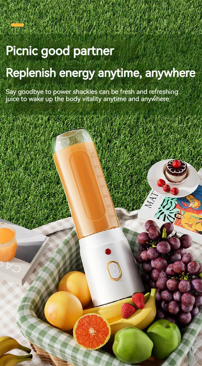Portable Wireless Blender Electric Fruit Juicer Machine For Orange Ice Crushing 10 Blade Auxiliary Food Machine 1500mA Mixer