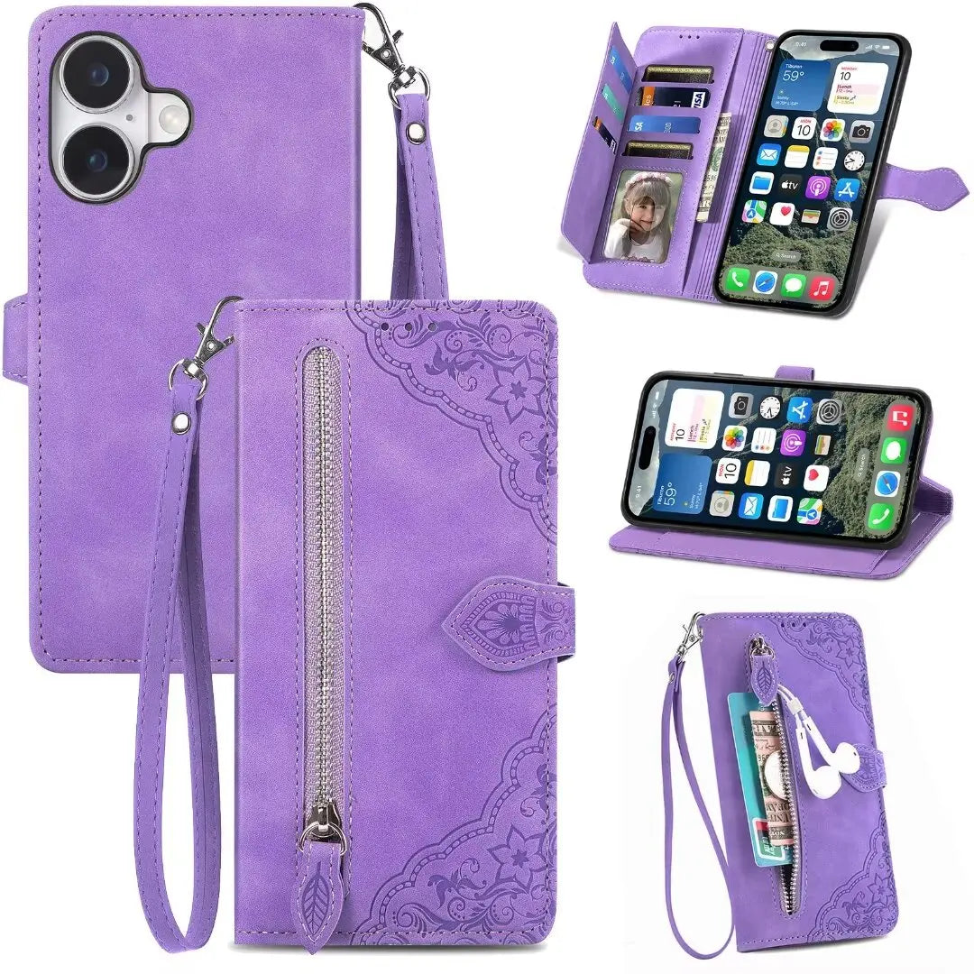 For Xiaomi Redmi Note 13 Pro Plus 5G Zipper Wallet Leather Case For Redmi Note 13 4G Case Note12 Turbo 12S 12T 12R 12 Pro+ Cover