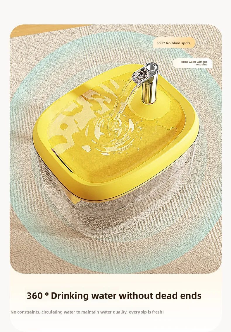 1.5L Automatic Circulating Pet Water Fountain USB Silent Anti-Dry Burn Pump Transparent Drinking Fountain for Cats Dogs Indoor