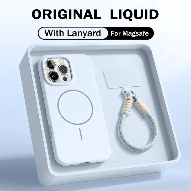 liquid silicone lanyard case iPhone 17 Pro Max with lanyard and MagSafe compatibility.