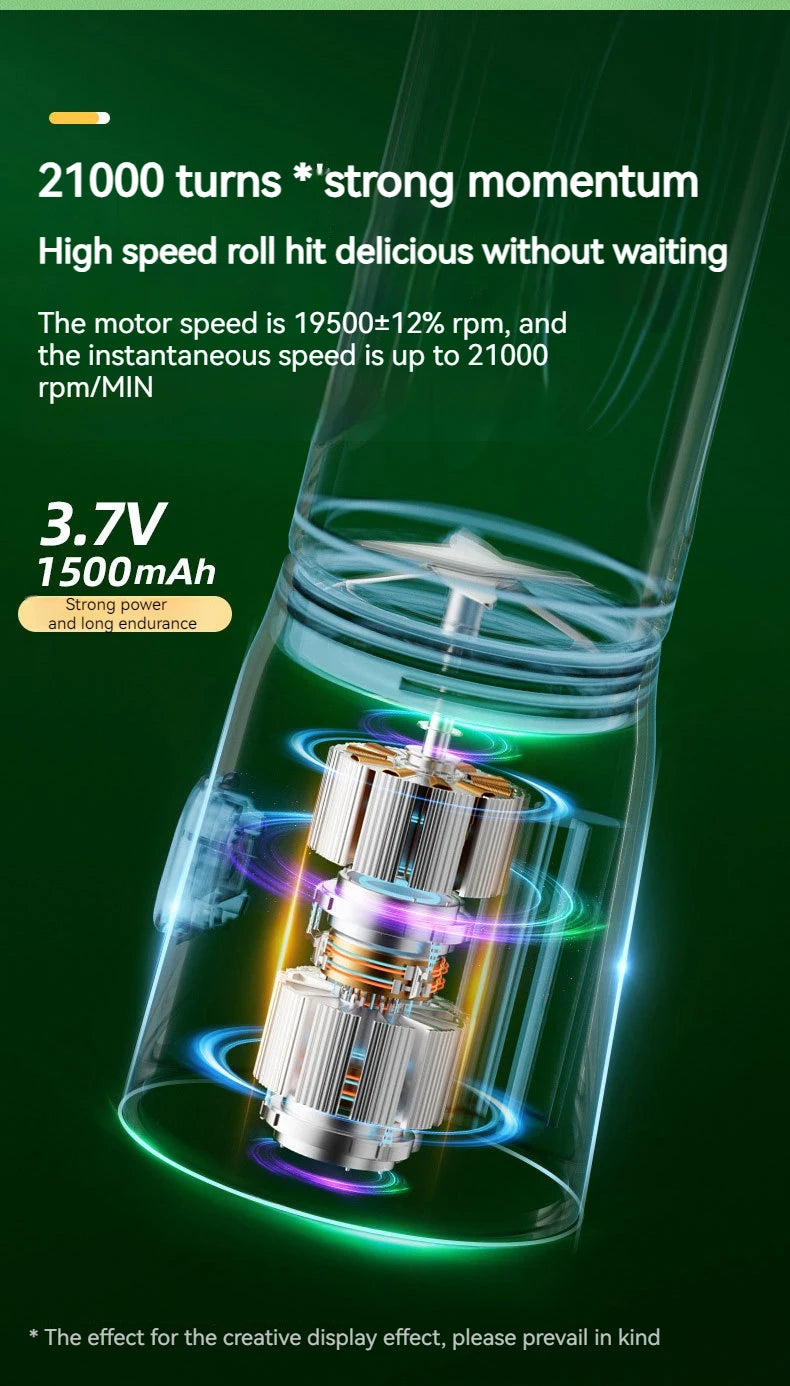 Portable Wireless Blender Electric Fruit Juicer Machine For Orange Ice Crushing 10 Blade Auxiliary Food Machine 1500mA Mixer