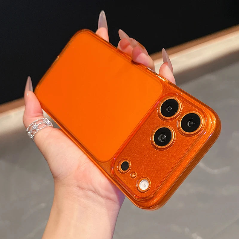 Ultra Thin Clear Orange Silicone Case for iPhone 17 Pro Max – Soft TPU Luxury Cover