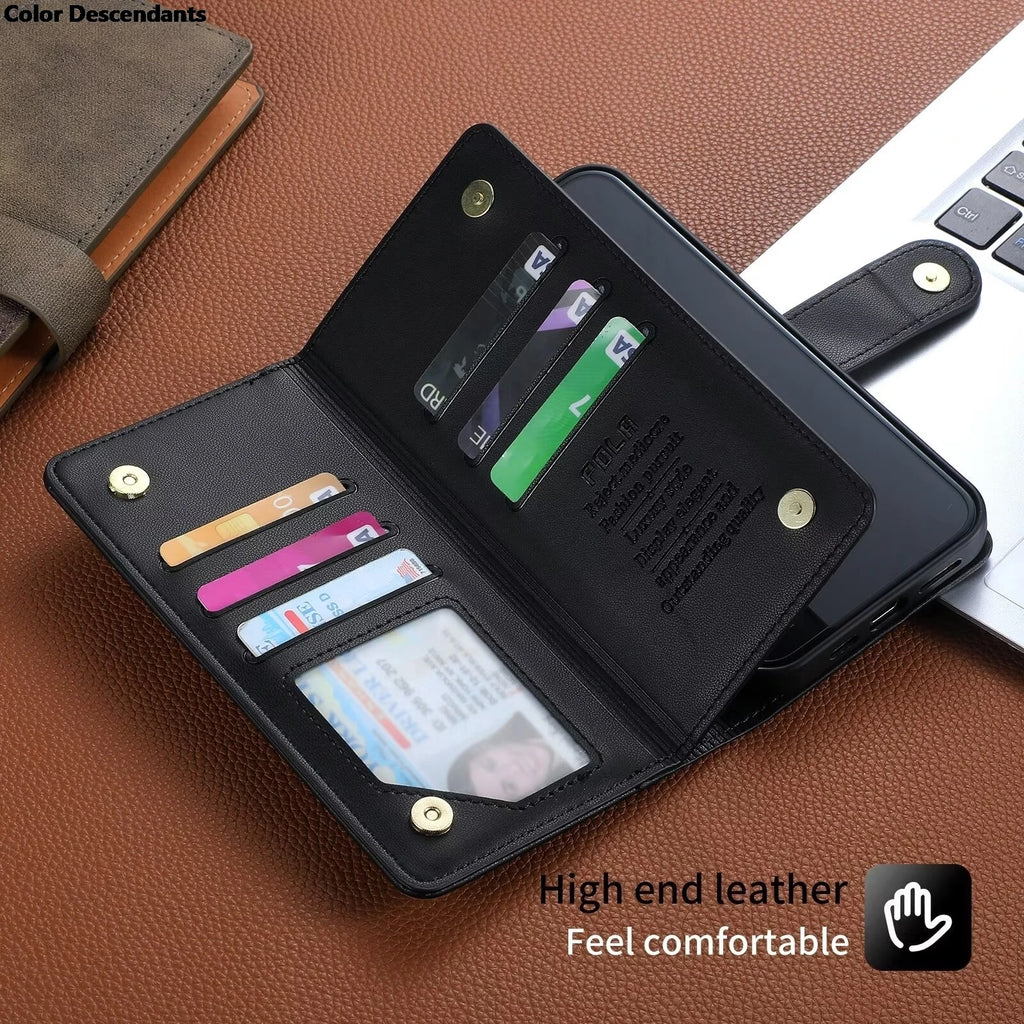 For Xiaomi Redmi Note 13 Pro Plus 5G Zipper Wallet Leather Case For Redmi Note 13 4G Case Note12 Turbo 12S 12T 12R 12 Pro+ Cover