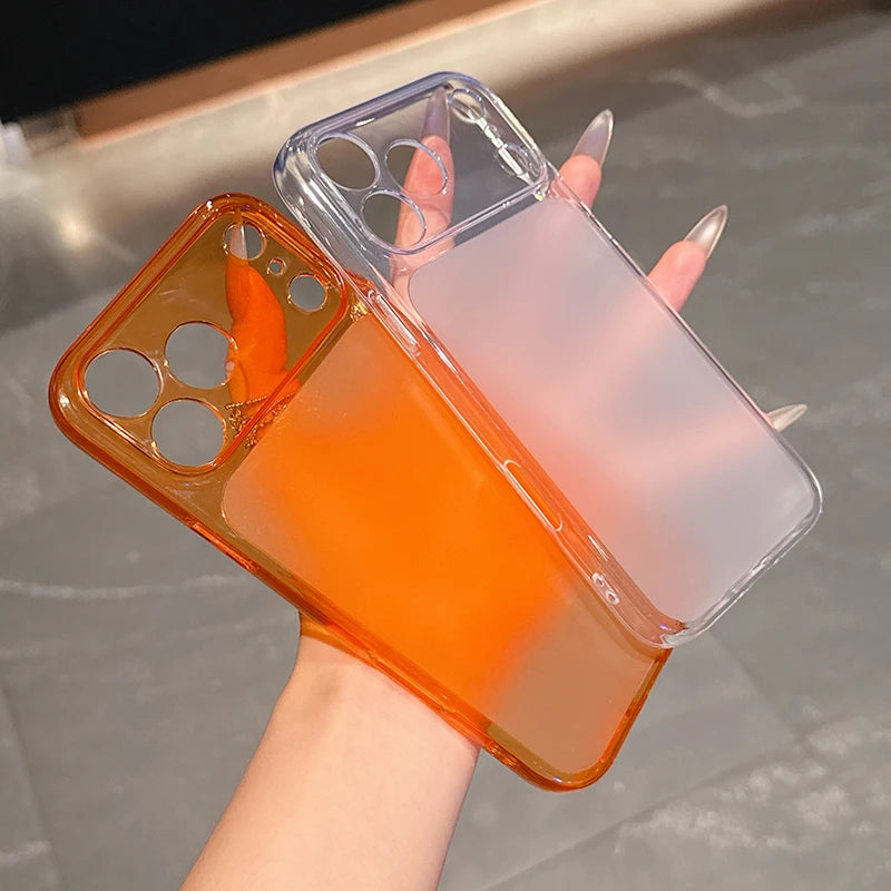 Ultra Thin Clear Orange Silicone Case for iPhone 17 Pro Max – Soft TPU Luxury Cover