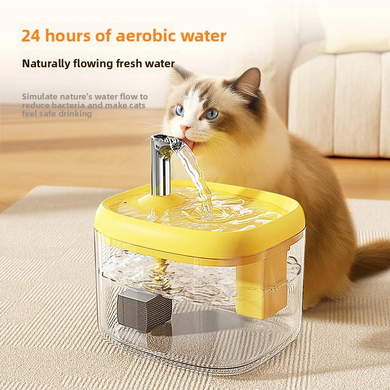 1.5L Automatic Circulating Pet Water Fountain USB Silent Anti-Dry Burn Pump Transparent Drinking Fountain for Cats Dogs Indoor