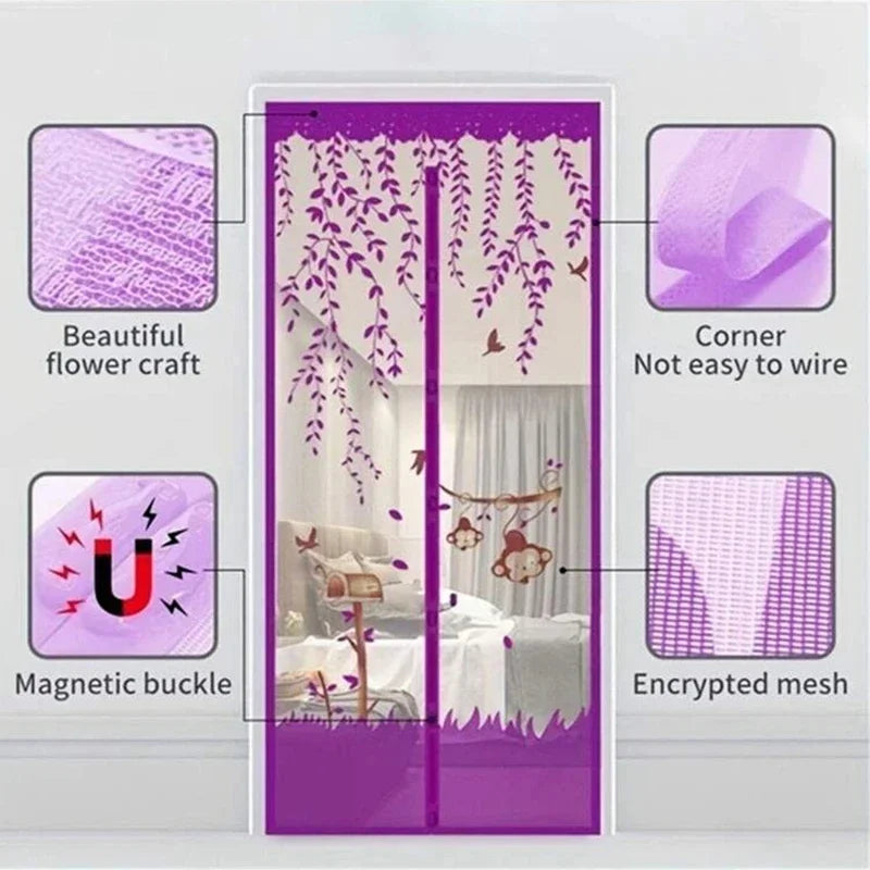 Magnetic Mosquito Door Curtain – Insect Proof Mesh with Automatic Closing