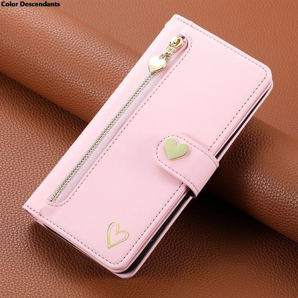 For Xiaomi Redmi Note 13 Pro Plus 5G Zipper Wallet Leather Case For Redmi Note 13 4G Case Note12 Turbo 12S 12T 12R 12 Pro+ Cover