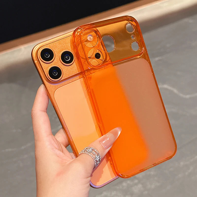 Ultra Thin Clear Orange Silicone Case for iPhone 17 Pro Max – Soft TPU Luxury Cover