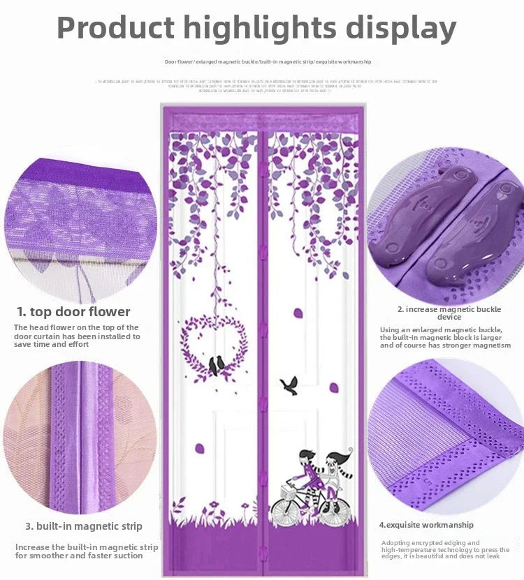 Magnetic Mosquito Door Curtain – Insect Proof Mesh with Automatic Closing