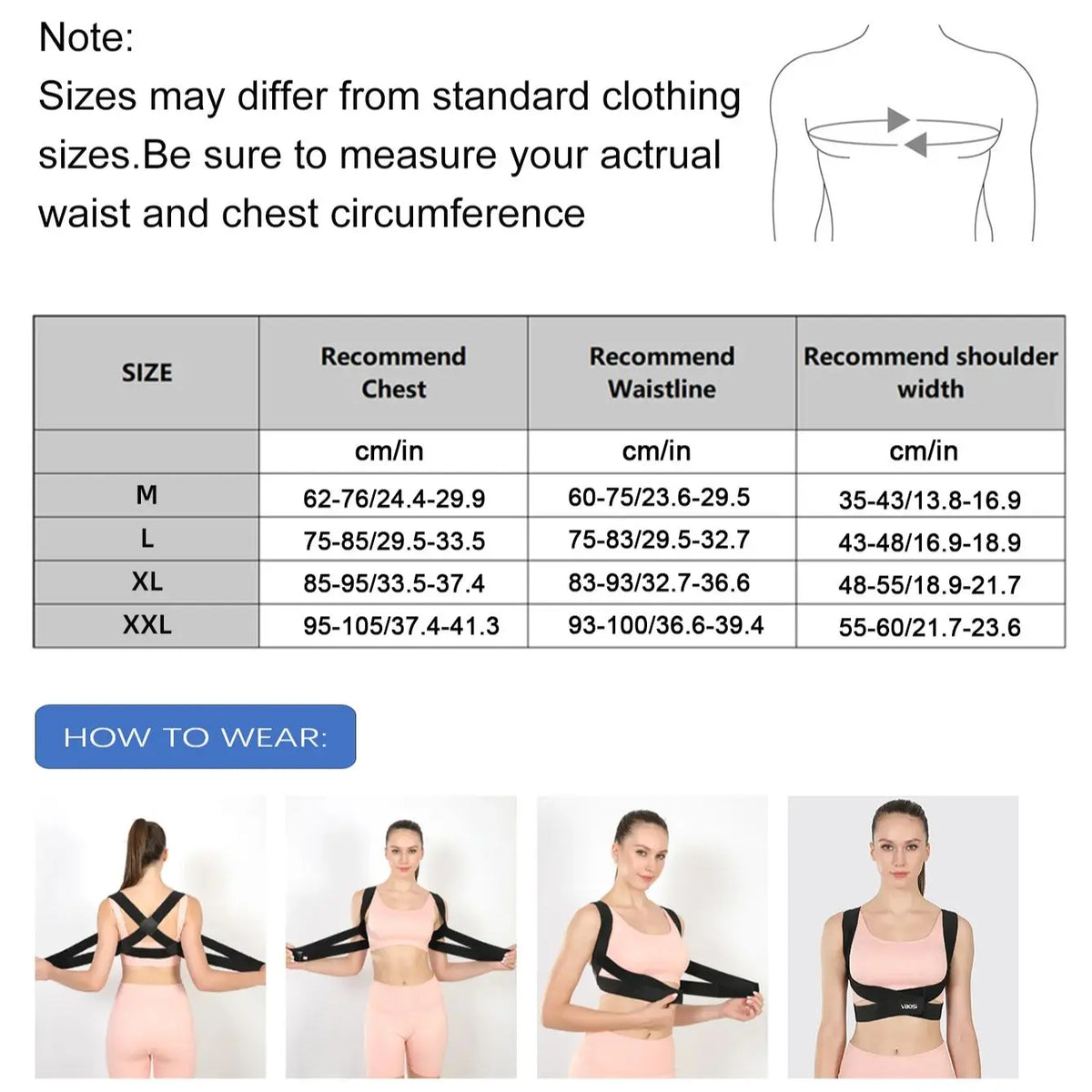Daily Wear Adjustable Upper Back Posture Correction Support Brace