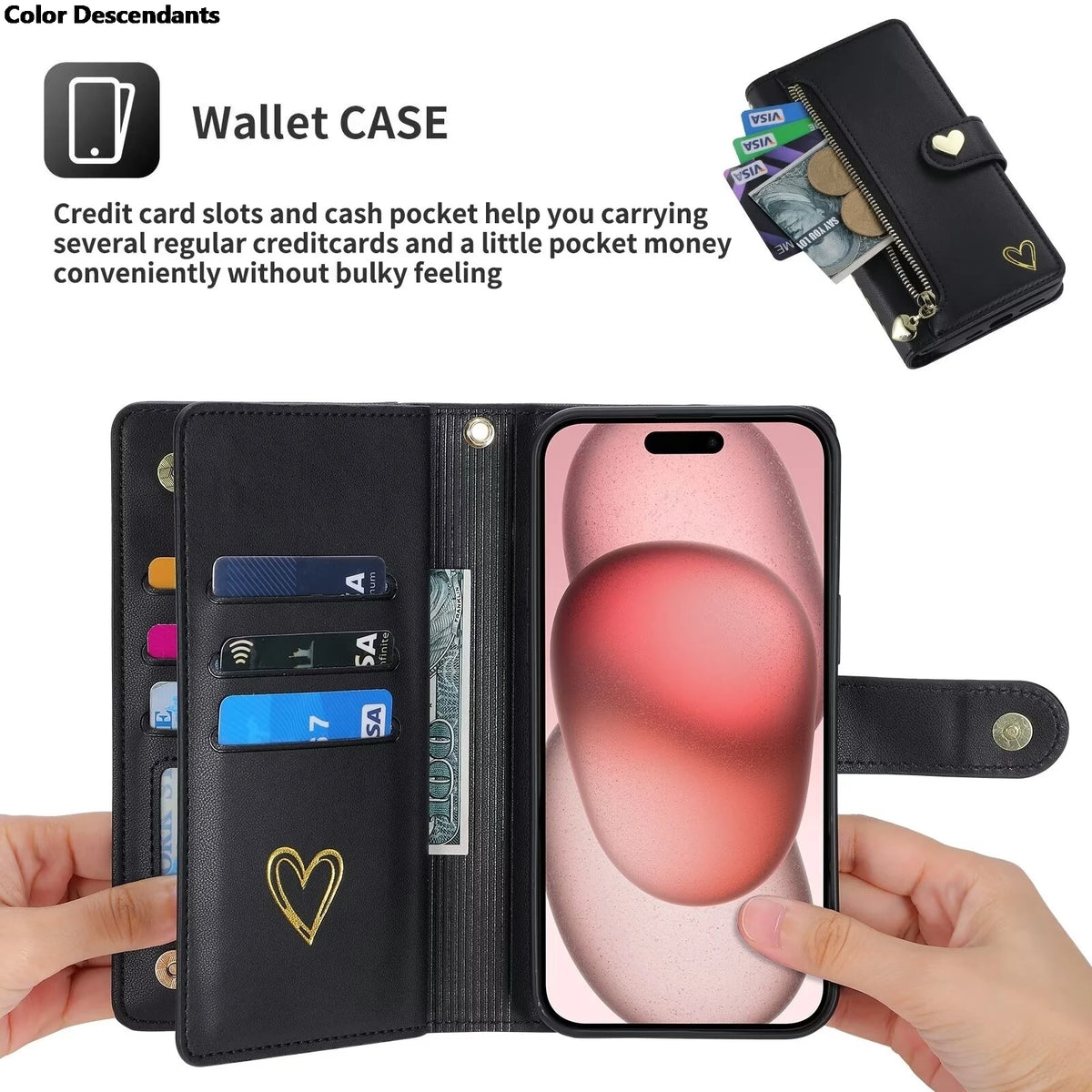 For Xiaomi Redmi Note 13 Pro Plus 5G Zipper Wallet Leather Case For Redmi Note 13 4G Case Note12 Turbo 12S 12T 12R 12 Pro+ Cover