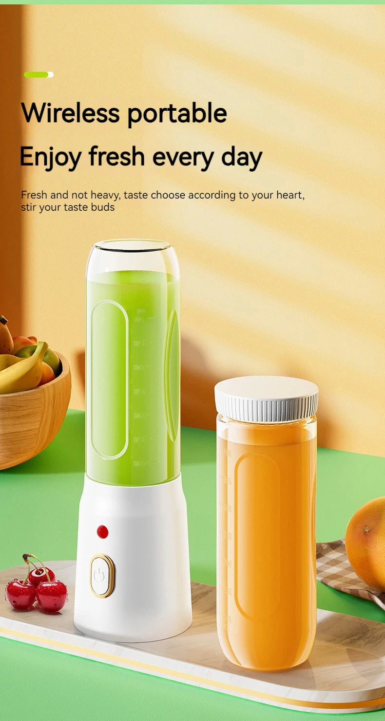 Portable Wireless Blender Electric Fruit Juicer Machine For Orange Ice Crushing 10 Blade Auxiliary Food Machine 1500mA Mixer