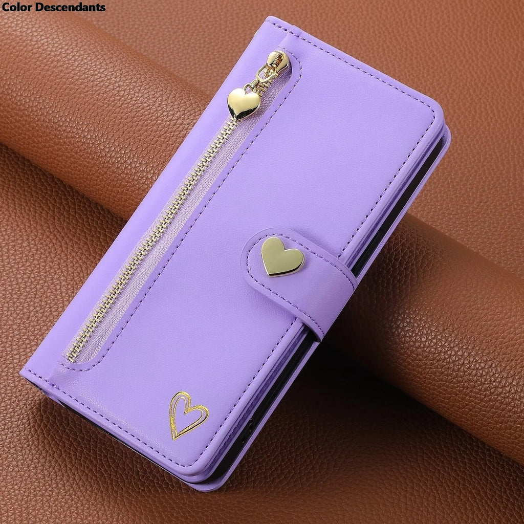 For Xiaomi Redmi Note 13 Pro Plus 5G Zipper Wallet Leather Case For Redmi Note 13 4G Case Note12 Turbo 12S 12T 12R 12 Pro+ Cover