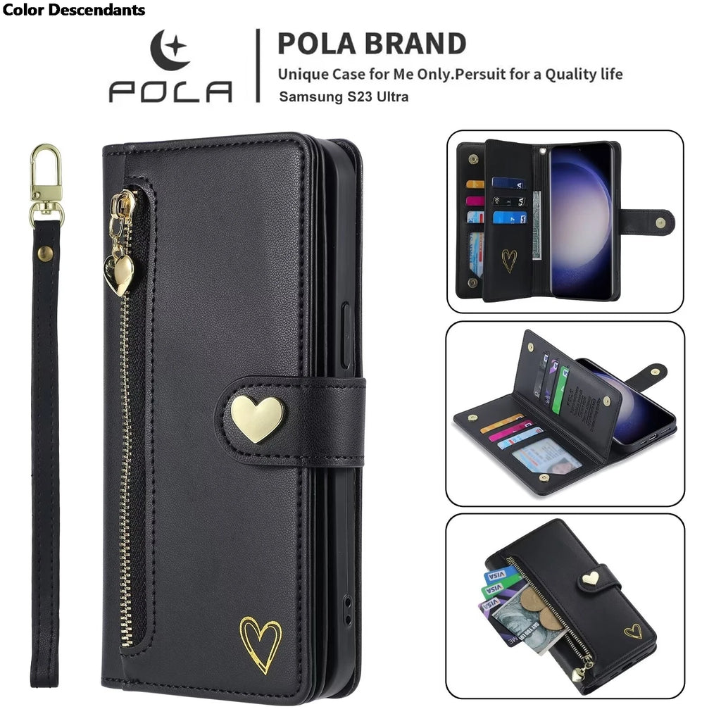 For Xiaomi Redmi Note 13 Pro Plus 5G Zipper Wallet Leather Case For Redmi Note 13 4G Case Note12 Turbo 12S 12T 12R 12 Pro+ Cover