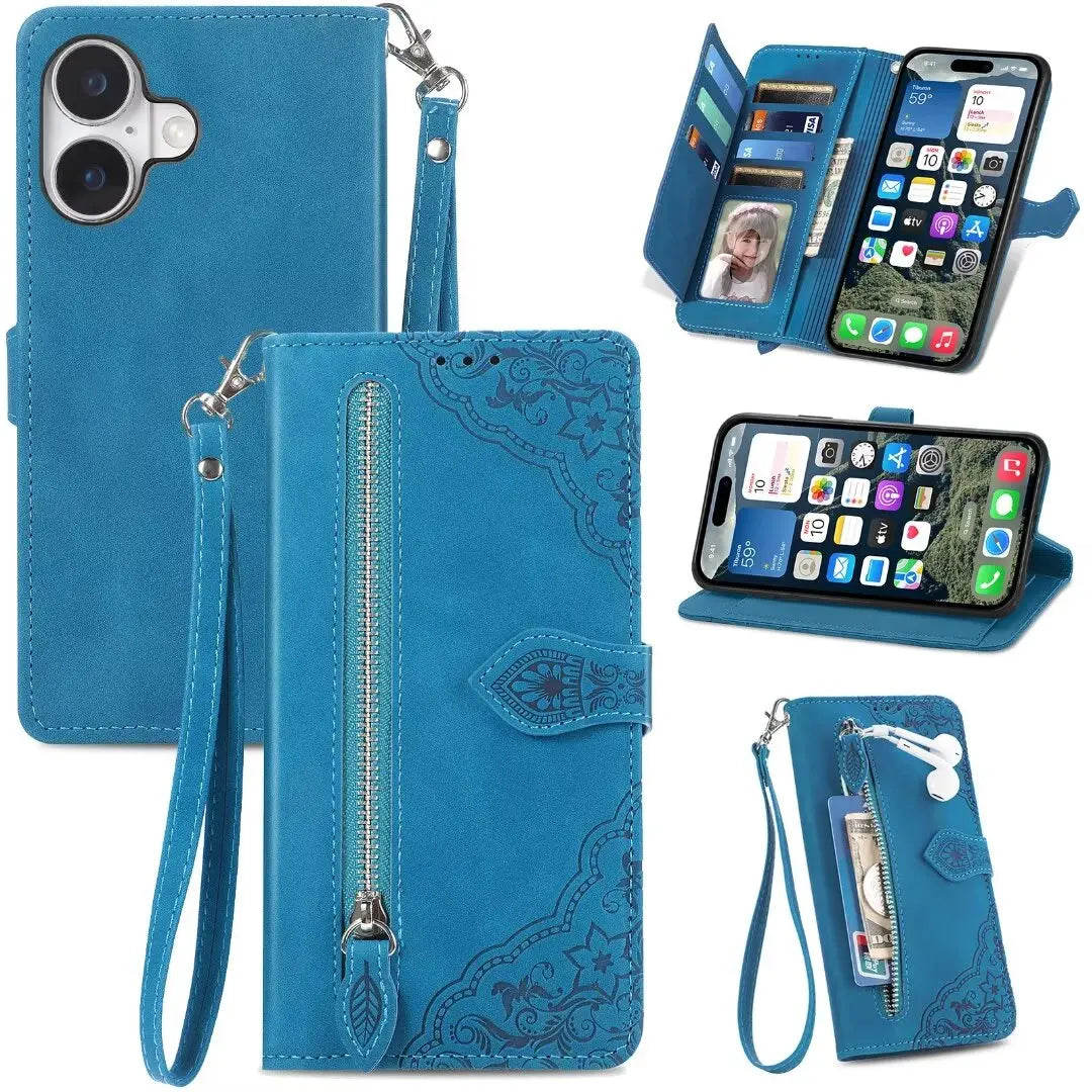 For Xiaomi Redmi Note 13 Pro Plus 5G Zipper Wallet Leather Case For Redmi Note 13 4G Case Note12 Turbo 12S 12T 12R 12 Pro+ Cover