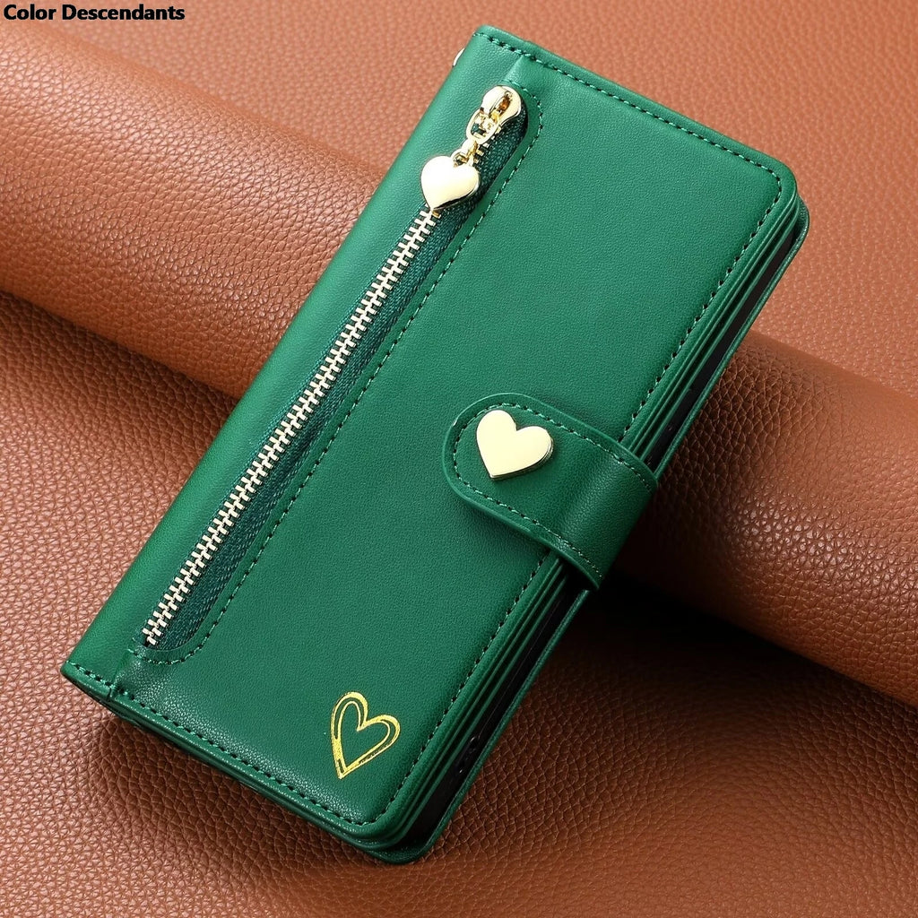 For Xiaomi Redmi Note 13 Pro Plus 5G Zipper Wallet Leather Case For Redmi Note 13 4G Case Note12 Turbo 12S 12T 12R 12 Pro+ Cover