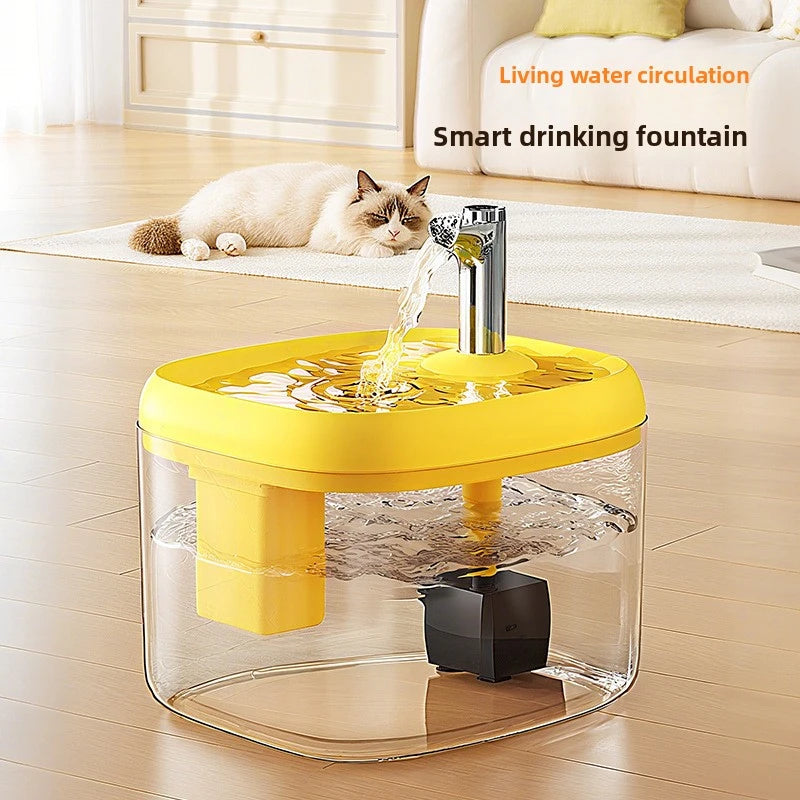 1.5L Automatic Circulating Pet Water Fountain USB Silent Anti-Dry Burn Pump Transparent Drinking Fountain for Cats Dogs Indoor