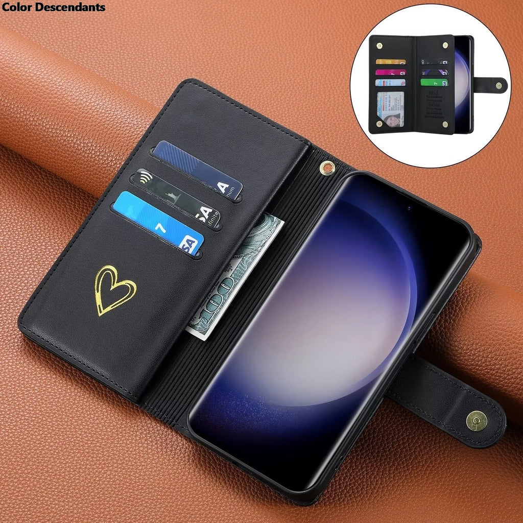 For Xiaomi Redmi Note 13 Pro Plus 5G Zipper Wallet Leather Case For Redmi Note 13 4G Case Note12 Turbo 12S 12T 12R 12 Pro+ Cover