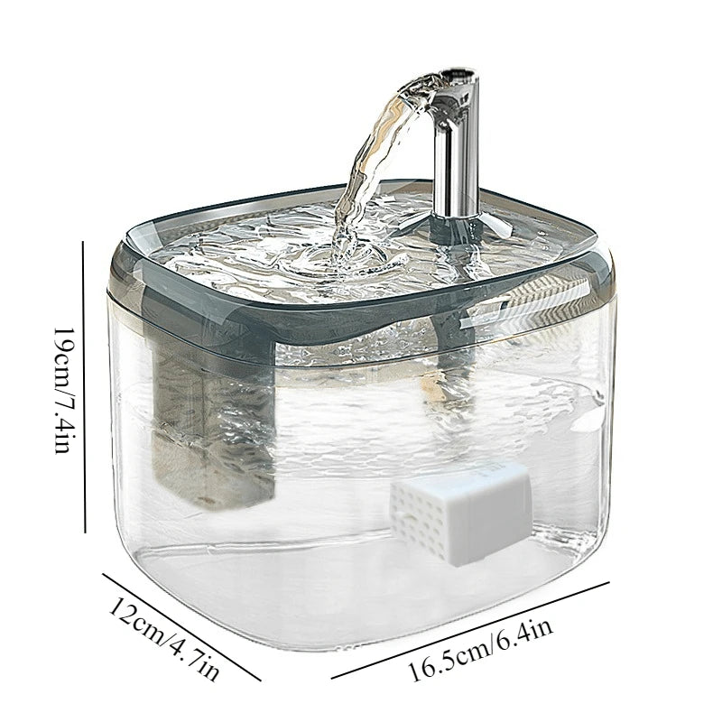 1.5L Automatic Circulating Pet Water Fountain USB Silent Anti-Dry Burn Pump Transparent Drinking Fountain for Cats Dogs Indoor