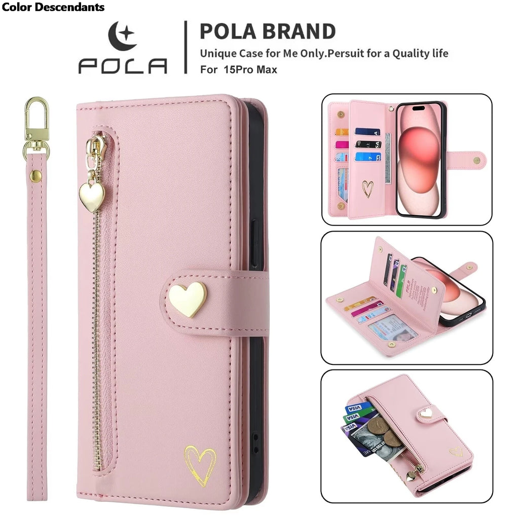 For Xiaomi Redmi Note 13 Pro Plus 5G Zipper Wallet Leather Case For Redmi Note 13 4G Case Note12 Turbo 12S 12T 12R 12 Pro+ Cover