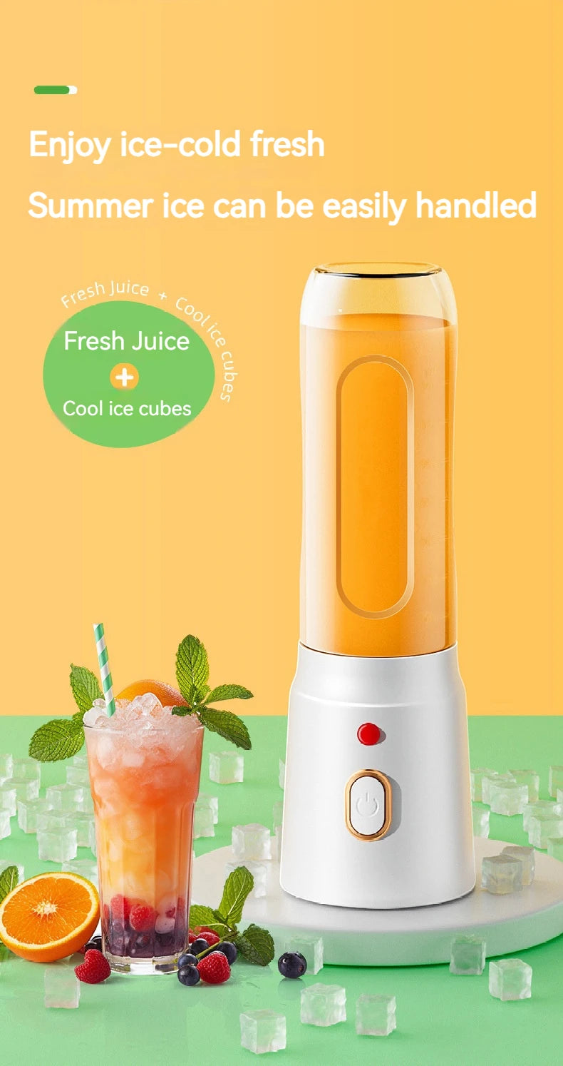 Portable Wireless Blender Electric Fruit Juicer Machine For Orange Ice Crushing 10 Blade Auxiliary Food Machine 1500mA Mixer